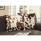 HomeSullivan Polyester Cowhide Print Toss Pillow (Set of 2)