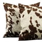 HomeSullivan Polyester Cowhide Print Toss Pillow (Set of 2)