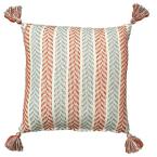 LR Resources Orange and Gray 18 in. x 18 in. Throw Decorative Pillow