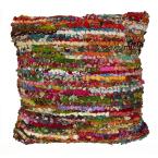 LR Resources Motley LR04011 Multi 18 in. x 18 in. Chindi Throw Pillow